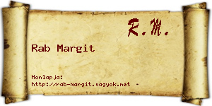 Rab Margit névjegykártya